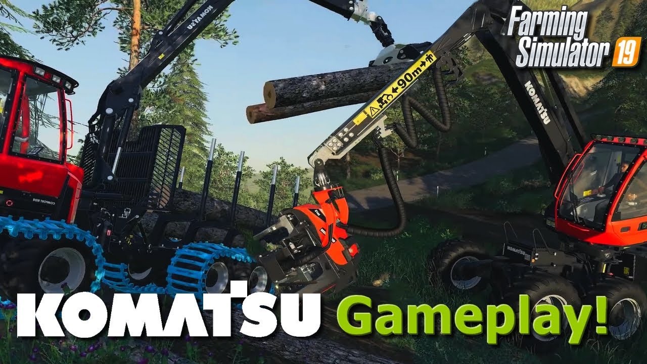 #24  Farming Simulator 19  -  KOMATSU Gameplay! Harvester + Forwarder  | FS19