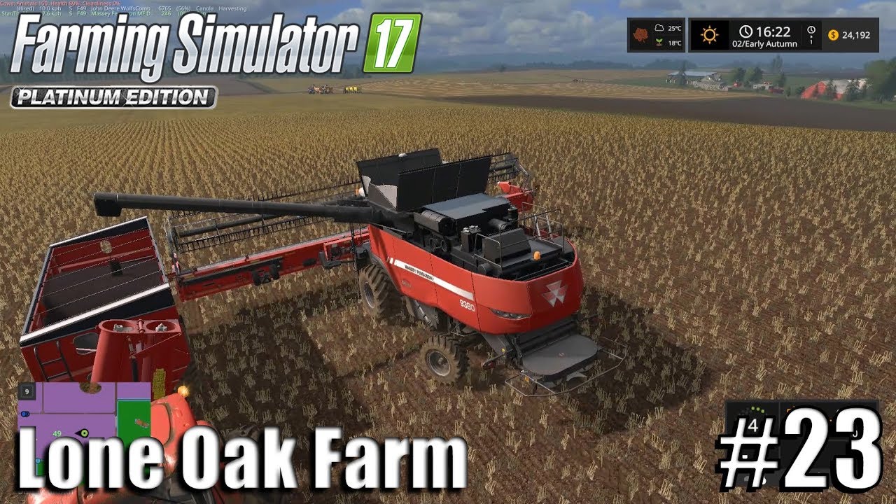 CANOLA HARVEST | Lone Oak Farm | Timelapse #23 | Farming Simulator 17