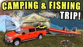 FISHING & CAMPING WEEKEND TRIP! WE CAUGHT SOME TROUT DOWN BY THE STREAM! FARMING SIMULATOR 2017