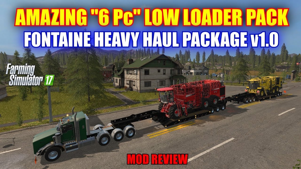 Farming Simulator 17 - Amazing "6 Pc" Low Loader Pack "Mod Review"
