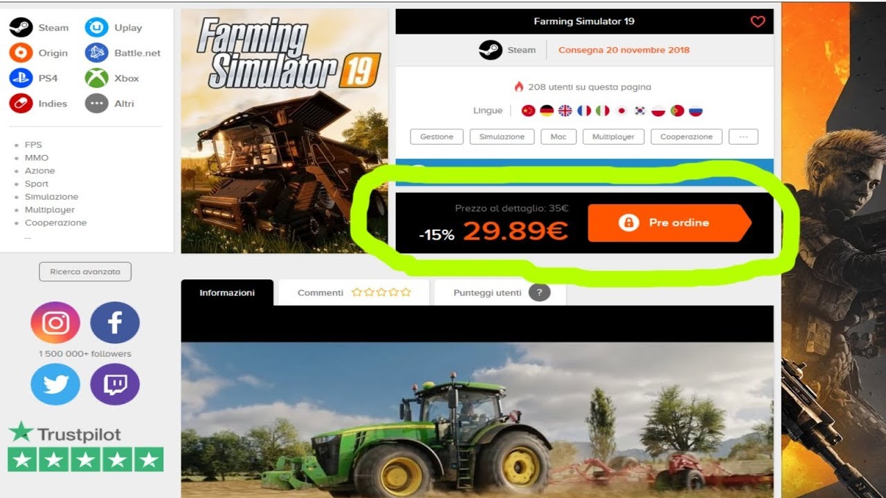 Farming Simulator 19 DISPONIBILE per l'acquisto in preordine su INSTANT GAMING a 29.89 Euro!