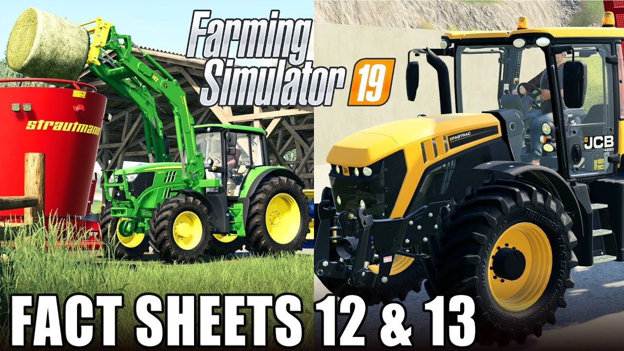 JCB AND JOHN DEERE 6M | Farming Simulator 19 | Fact Sheets 12 & 13