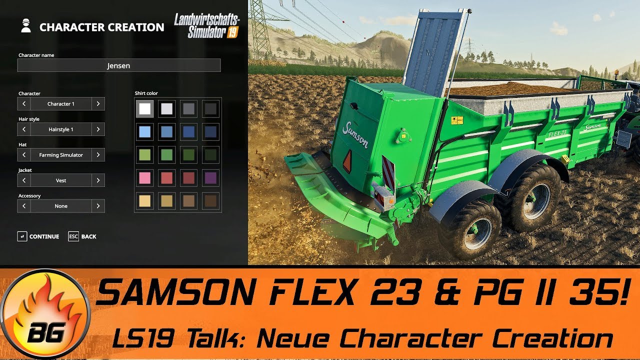 LS19 CHARACTER CREATION | SAMSON FLEX 23 & PG II 35! | FS19 Character Customization [HD]