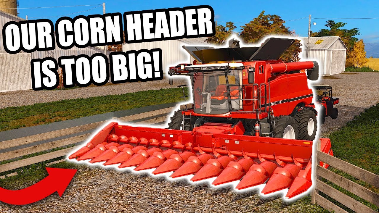 NEW 12 ROW CORN HEAD! IT'S TOO BIG FOR OUR COMBINE | FARMING SIMULATOR 2017