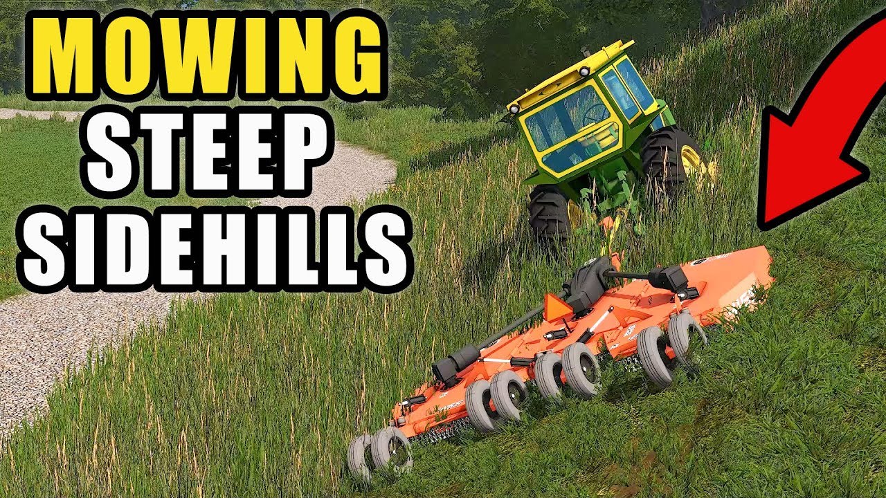 OH NO! 4020 MOWING STEEP DITCHES WITH THE RHINO BATWING | FARMING SIMULATOR 2017