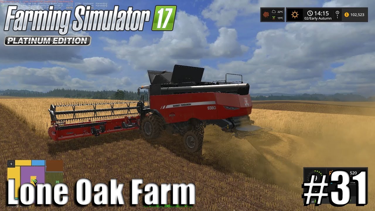 SOYBEANS HARVEST | Lone Oak Farm | Timelapse #31 | Farming Simulator 17