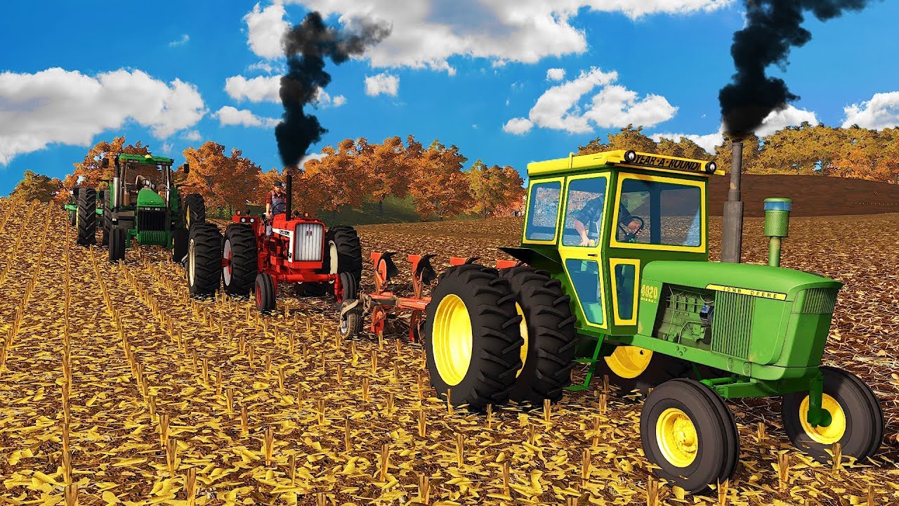 PLOW DAY ON YOTE FARMS! JD 4020, FARMALL 706 PULLING 4 BOTTOM  | FARMING SIMULATOR 2017