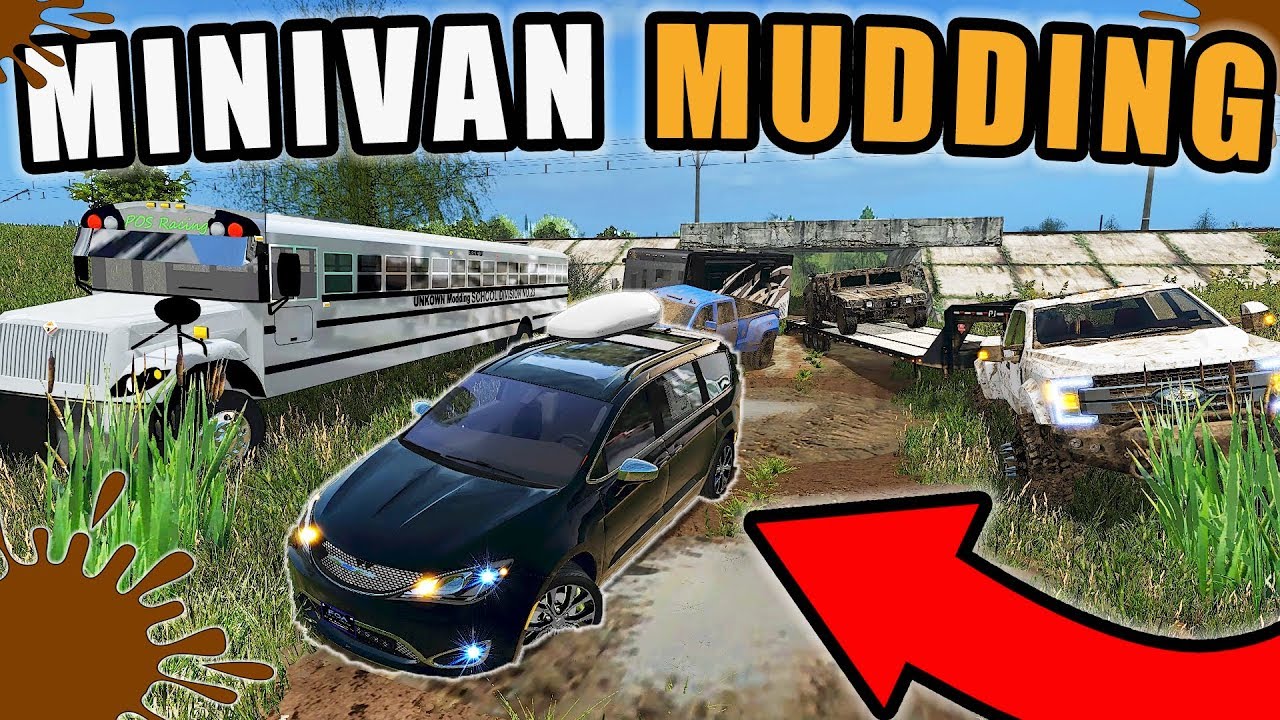 TAKING MRS.SQUAD'S MINIVAN MUDDING! & SCHOOL BUS MUDDING | FARMING SIMULATOR 2017
