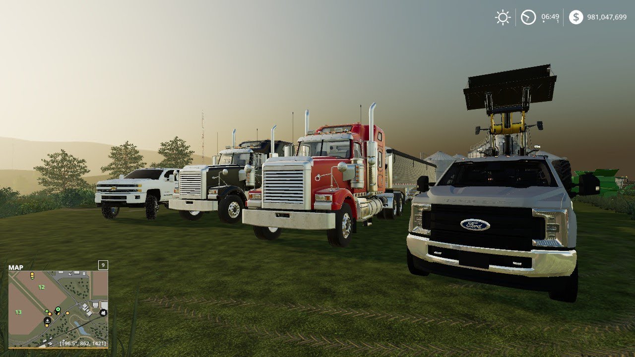 FS19 MODS - NEW - FORD & CHEVY MODDED TRUCKS & TRAILER  - FARMING SIMULATOR 19 -