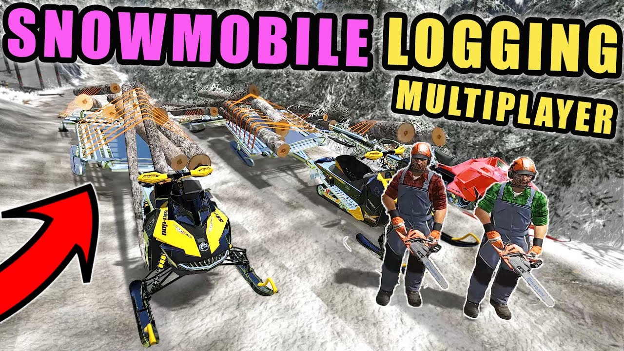 MULTIPLAYER LOGGING WITH SNOWMOBILES! HAULING LOGS OUT OF THE TIMBER | FARMING SIMULATOR 2017