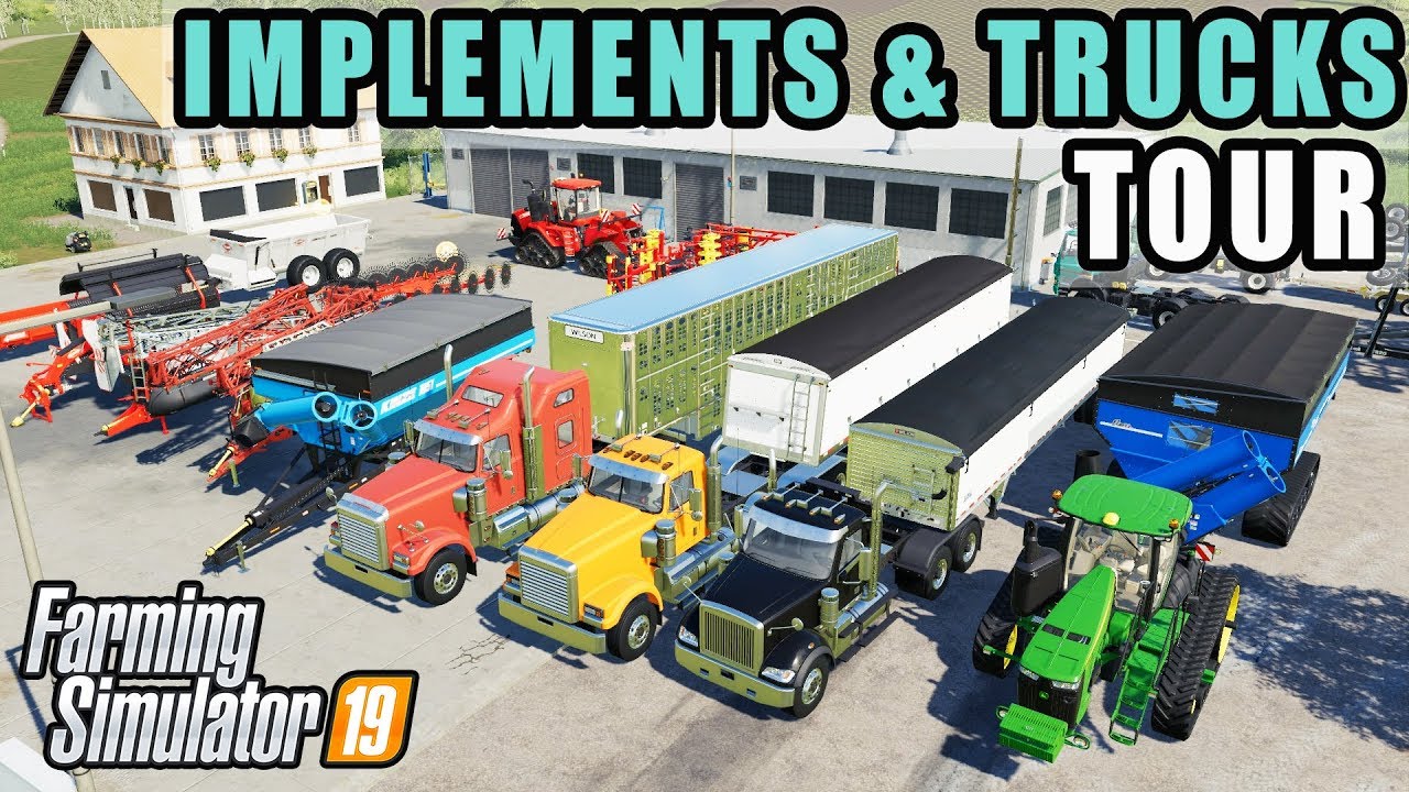 FS19- TRUCK & TRAILER TOUR & TESTING THE IMPLEMENTS! WILSON, KUHN, KINZE & MORE