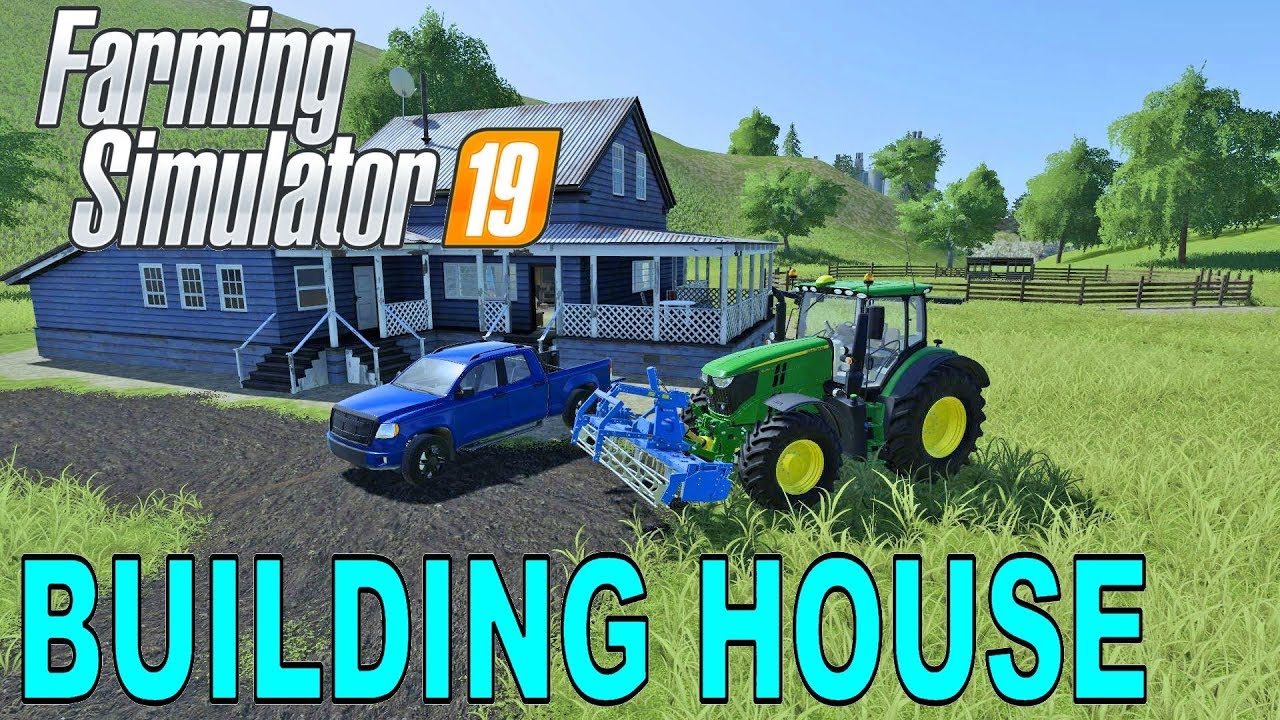 Farming Simulator 19 | Building House | JD Tractor | Building Driveway | Planting Trees