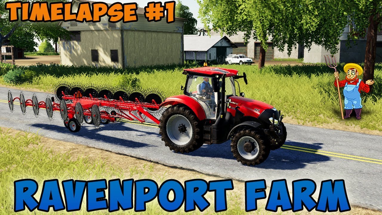 Farming simulator 19 | Ravenport Farm | Timelapse #01 | Mow the grass, make bales