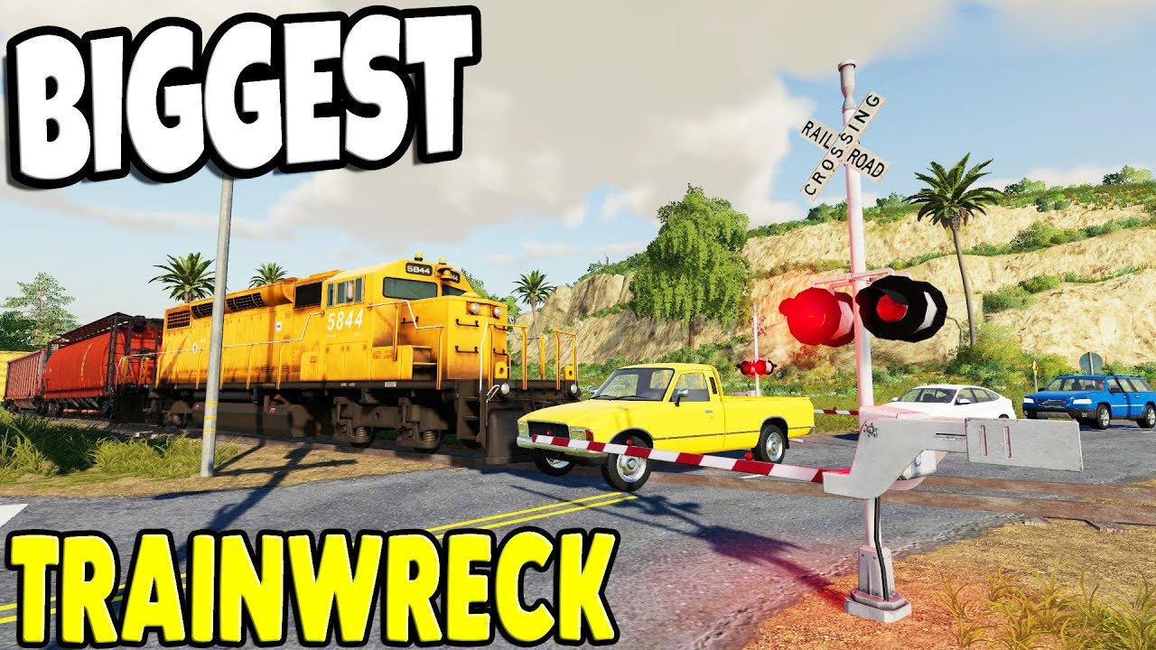 TRAINWRECK $25,000,000 TRACTORS & CARS DESTROYED BIGGEST EVER CRASH | Farming Simulator 19 Gameplay
