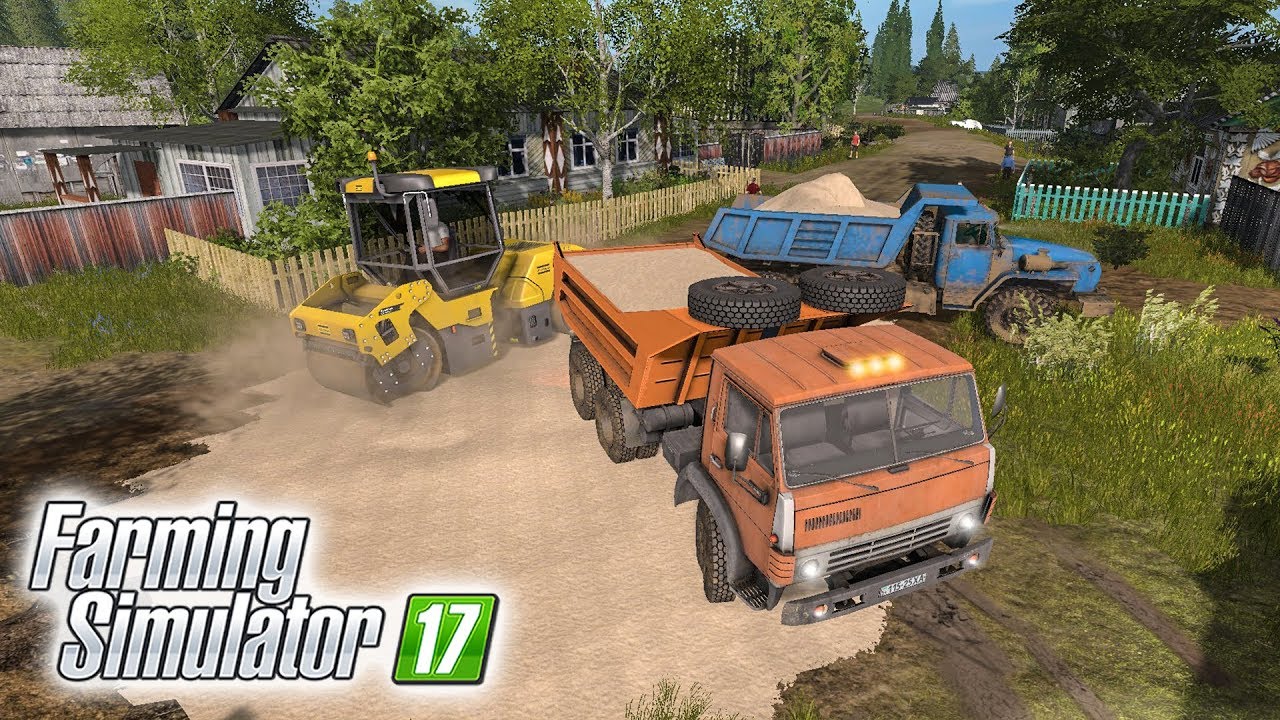 РЕМОНТИРУЕМ ДОРОГУ В ДЕРЕВНЮ! FARMING SIMULATOR 17