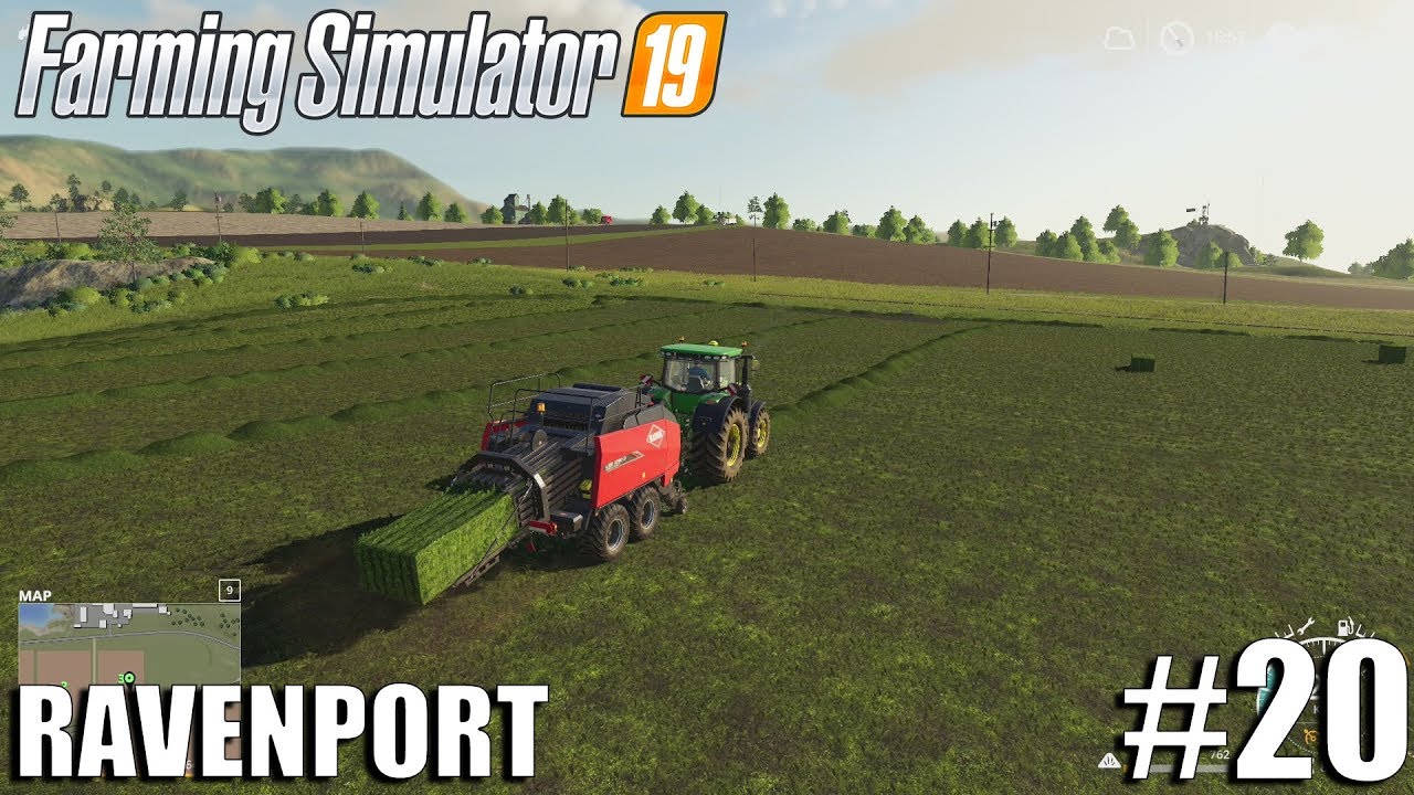 GRASS BALING | Ravenport | Timelapse #20 | Farming Simulator 19