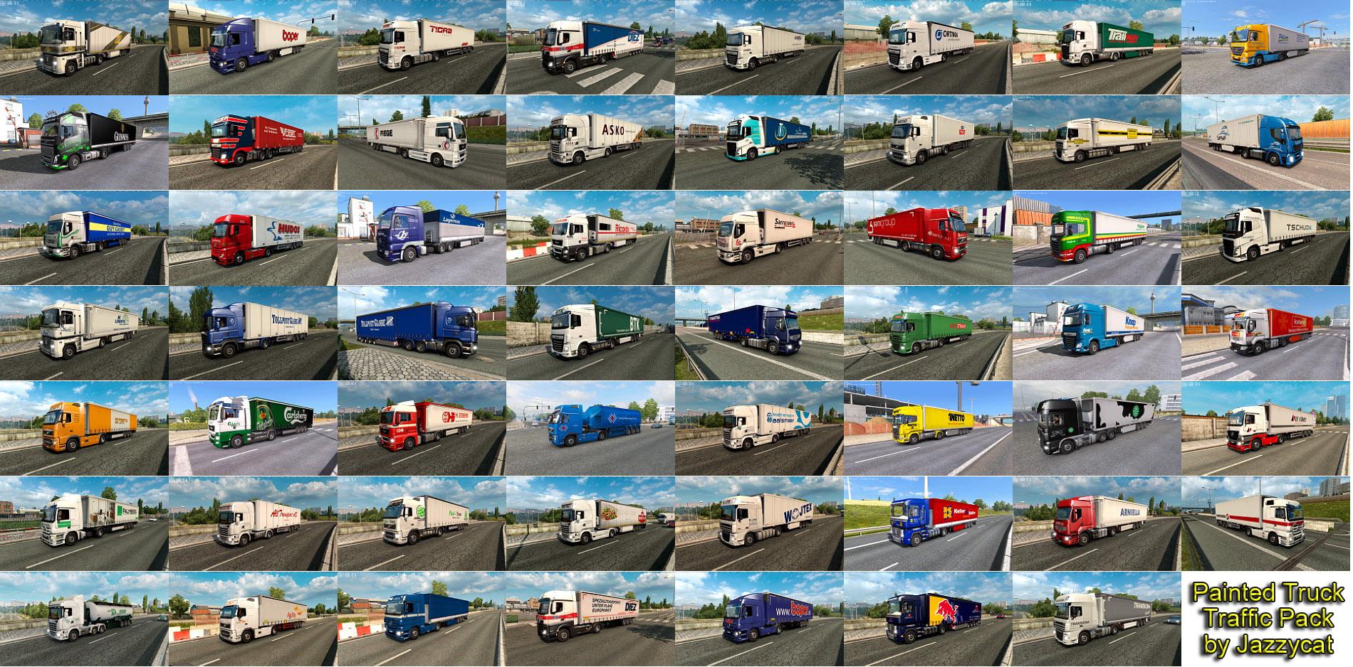 PAINTED TRUCK TRAFFIC PACK BY JAZZYCAT V6.8 MOD