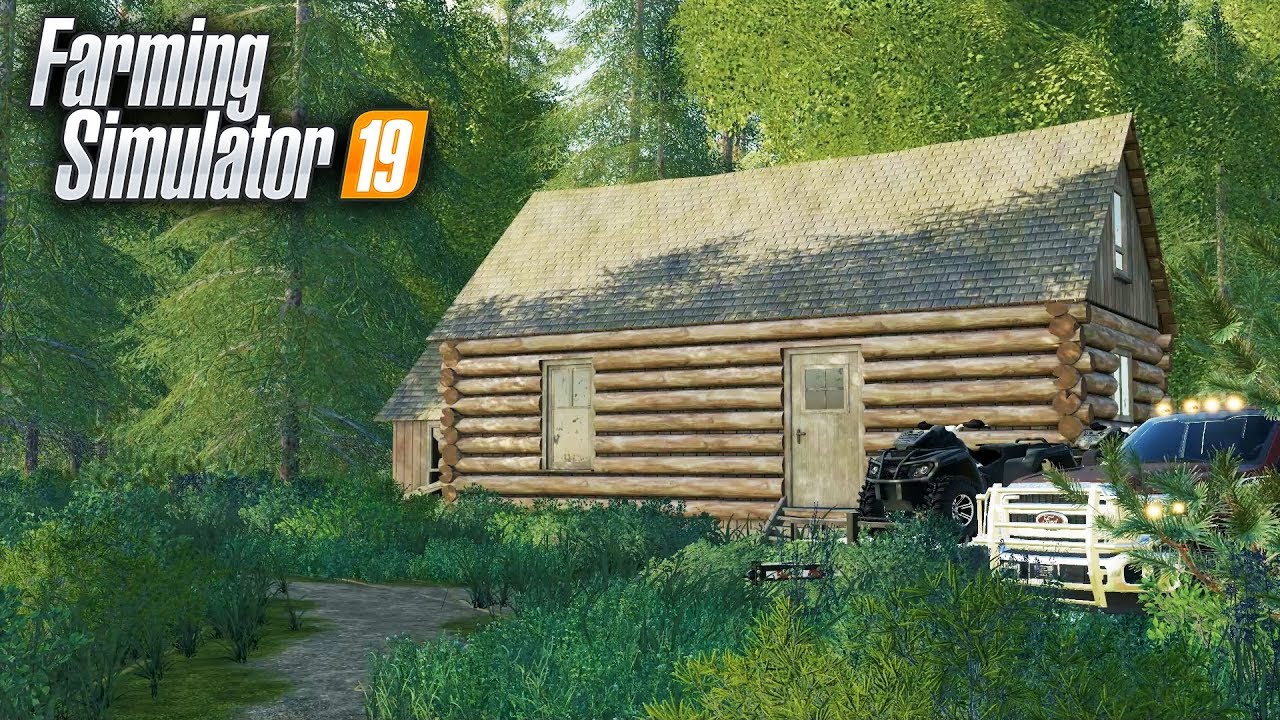 FS19- BUILDING A CAMPING LODGE! ADDING LOG CABIN, CLEARING TRAILS & PROVIDING ATVS