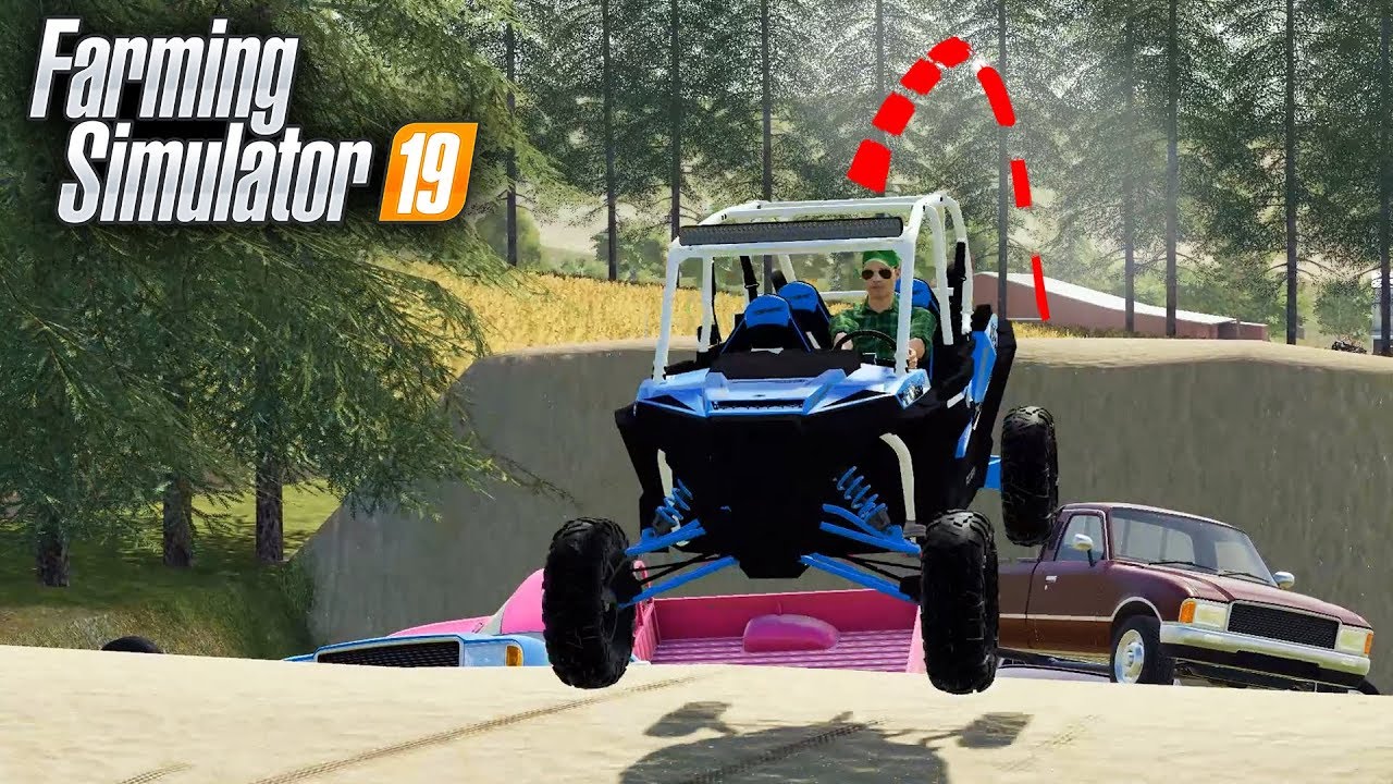FS19- BUILDING A MOTOCROSS TRACK! ADDING JUMPS OVER CARS & LOG CROSSINGS | EP # 1