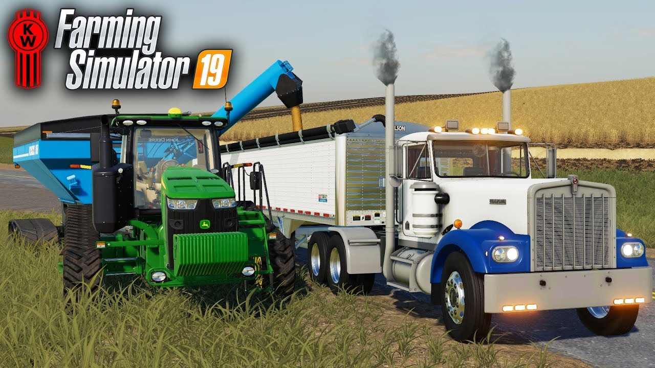 FS19- KENWORTH W900 MAKING ITS FIRST WHEAT RUN | FIRST SEMI MOD IN FARMING SIMULATOR 2019!