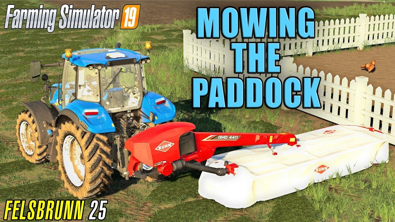 MOWING THE PADDOCK - Let's Play Farming Simulator 19 | Episode 25