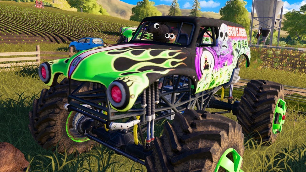 Racing MONSTER TRUCKS in Modded Farming Simulator 19?! (Farming Simulator 19 Mods Gameplay)