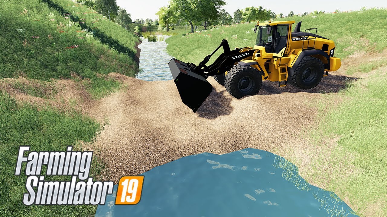 Building a Bridge - Farming Simulator 19 Mods - LS19 Volvo L220H Road Repair