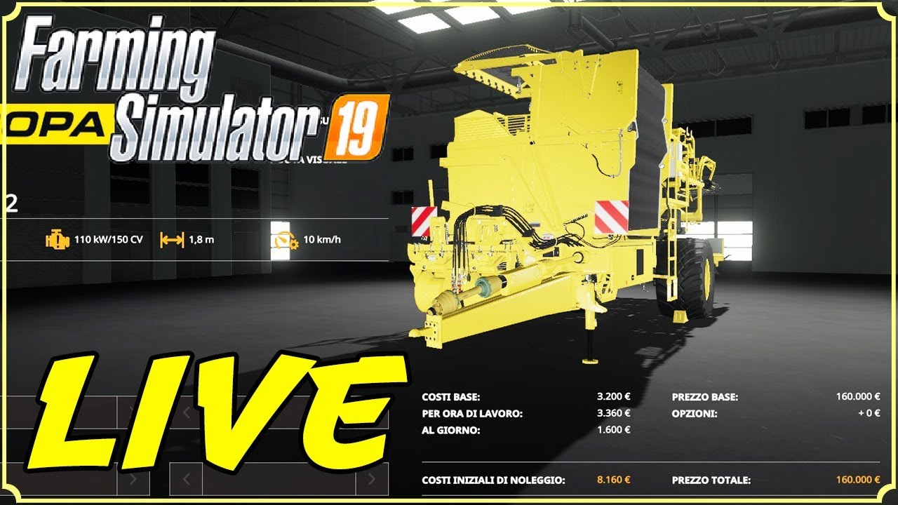FARMING SIMULATOR 19 #72 - LA RACCOLTA DELLE PATATE IN LIVE - GAMEPLAY ITA