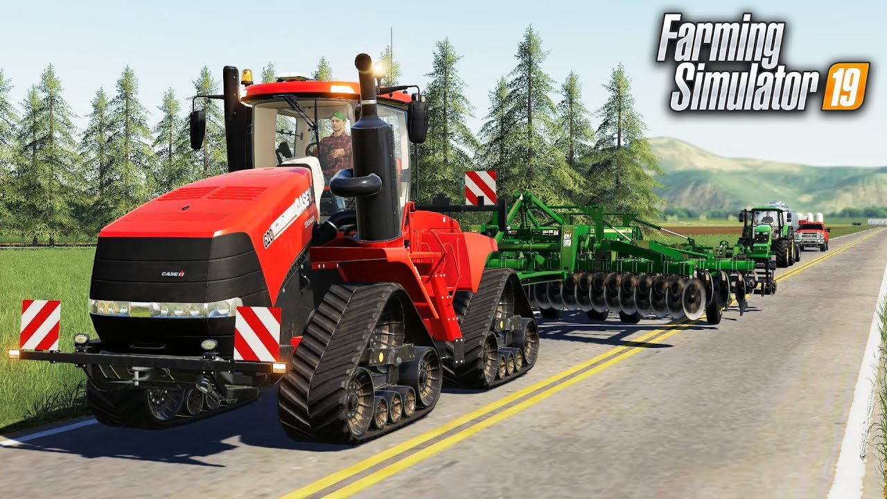 FS19- HOLDING UP TRAFFIC ON THE ROADWAYS! WHILE MOVING QUADTRAC TO A NEW FIELD