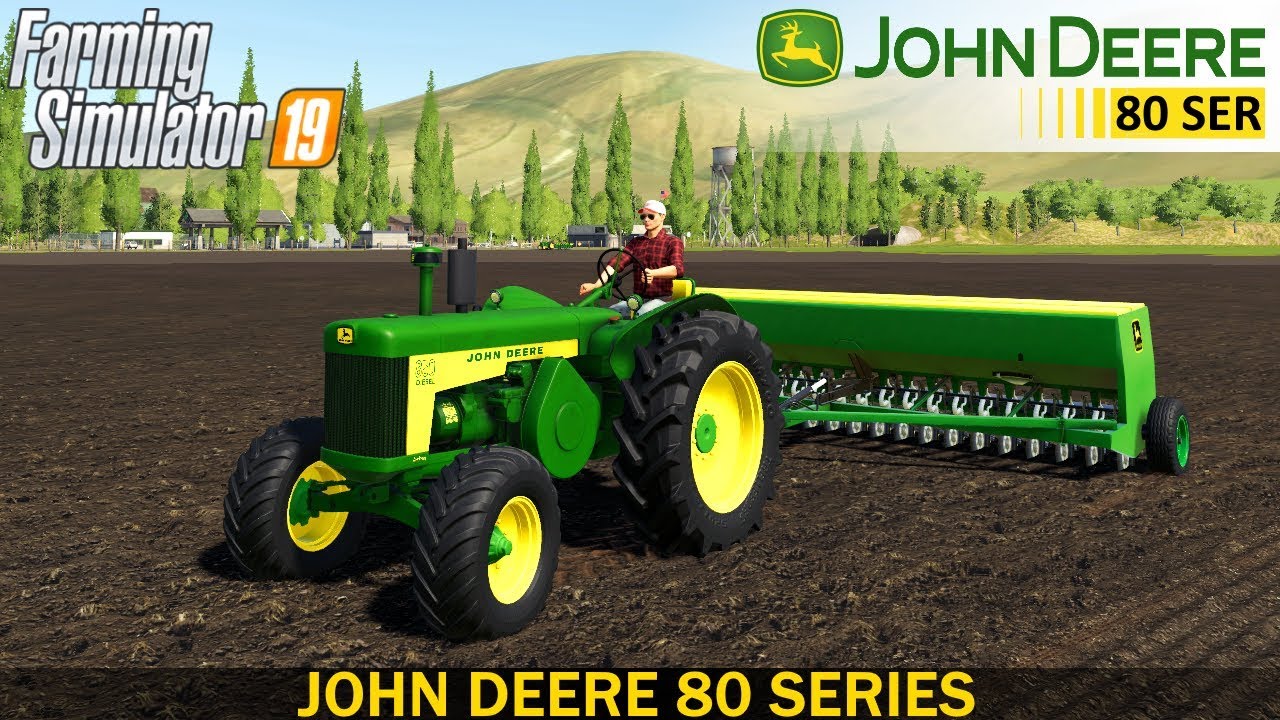 Farming Simulator 19 - JOHN DEERE 80 SERIES Old Tractor Working in the Field With a Seeder