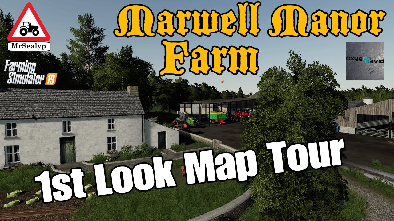Marwell Manor Farm, 1st Look Map Tour, Farming Simulator 19, PS4, New Mod Map (WOW!).