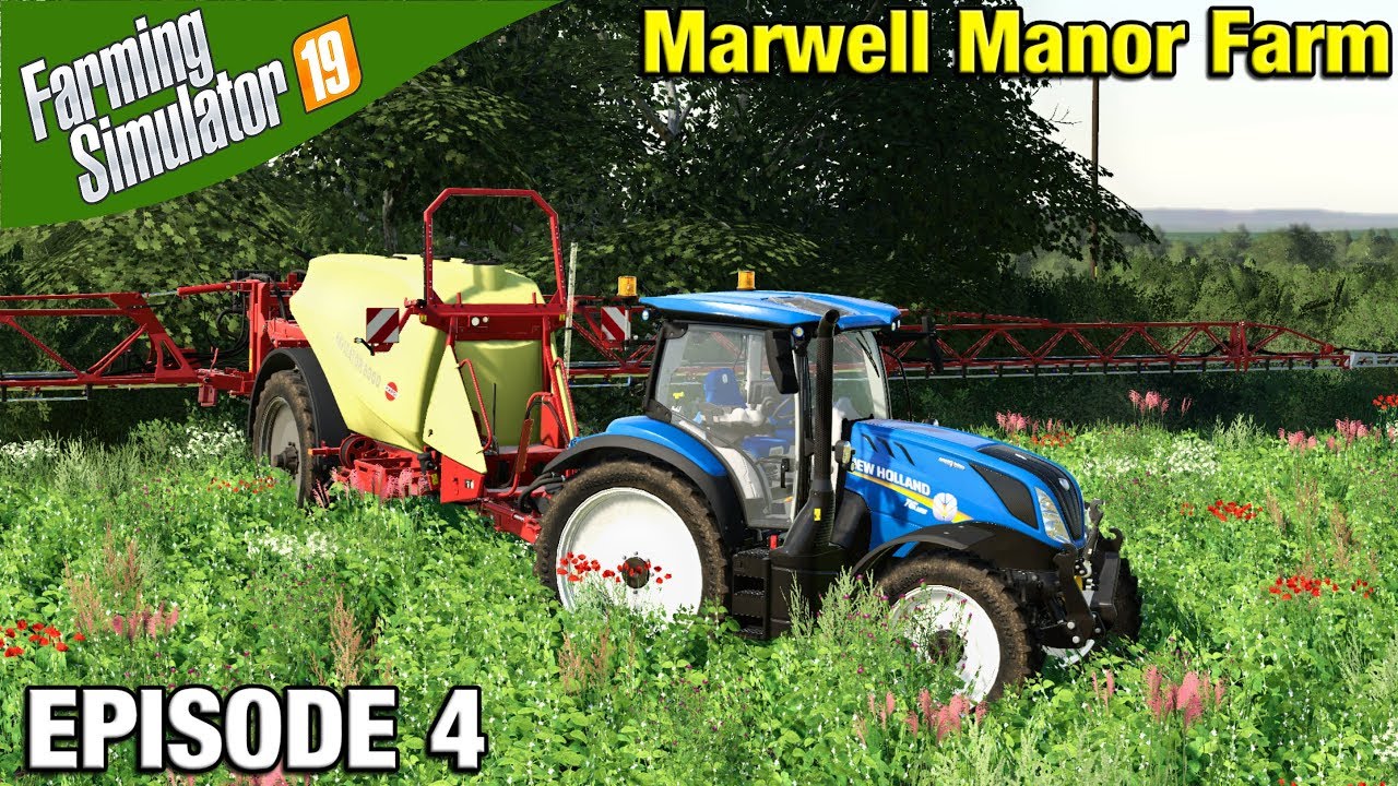 A BLUE TRACTOR Farming Simulator 19 Timelapse - Marwell Manor Farm FS19 Episode 4