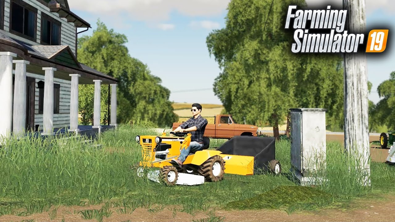 FS19- MOWING OVERGROWN LAWN WITH NEW ALLIS-CHALMERS GARDEN TRACTOR! (BEST GARDEN TRACTOR YET)