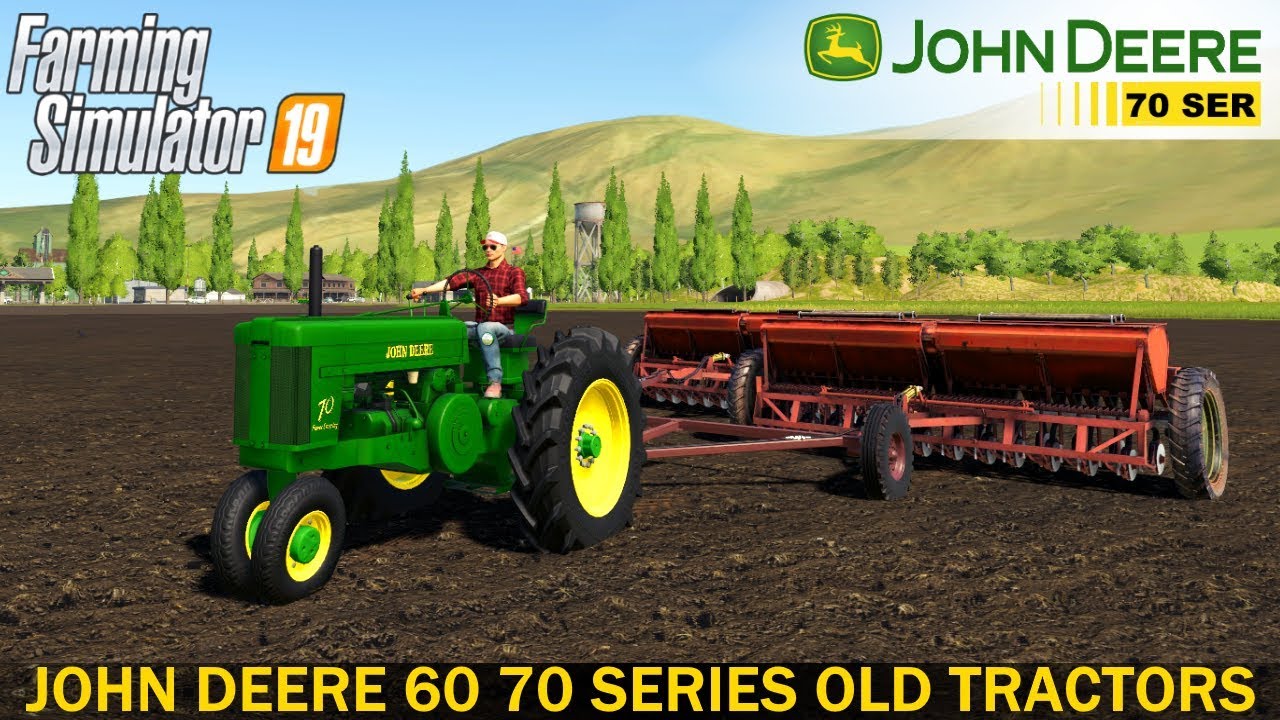 Farming Simulator 19 - JOHN DEERE 60 70 SERIES Old Tractor Working with Double Seeder