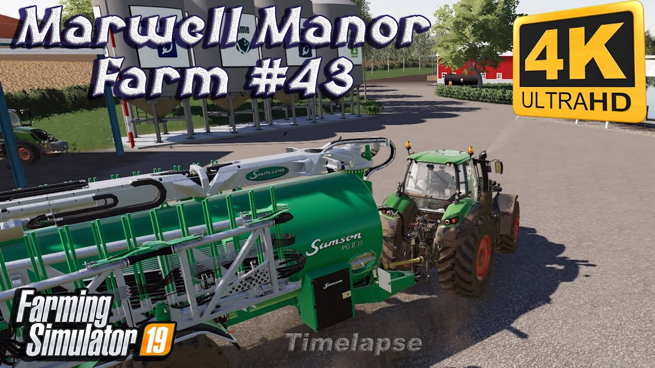Baling, collecting and selling straw, spreading sulurry | FS 19 | Marwell Manor Farm #43 | 4K