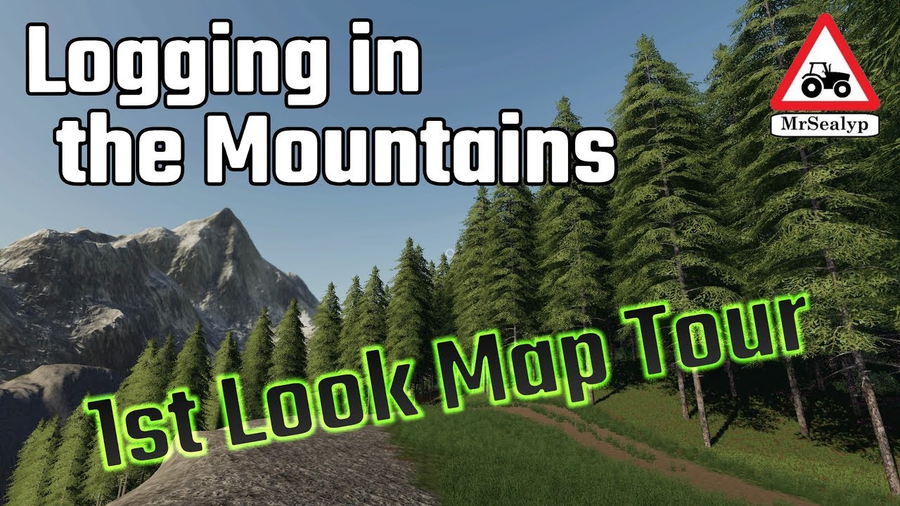 Logging in the Mountains, 1st Look Map Tour! Farming Simulator 19, PS4, New Mod Map.