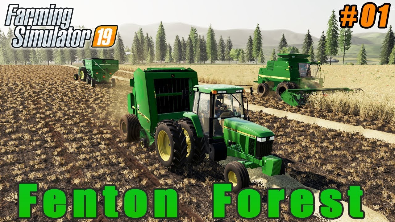 First harvesting, baling straw | Farming on Fenton Forest | Farming simulator 19 | Timelapse #01
