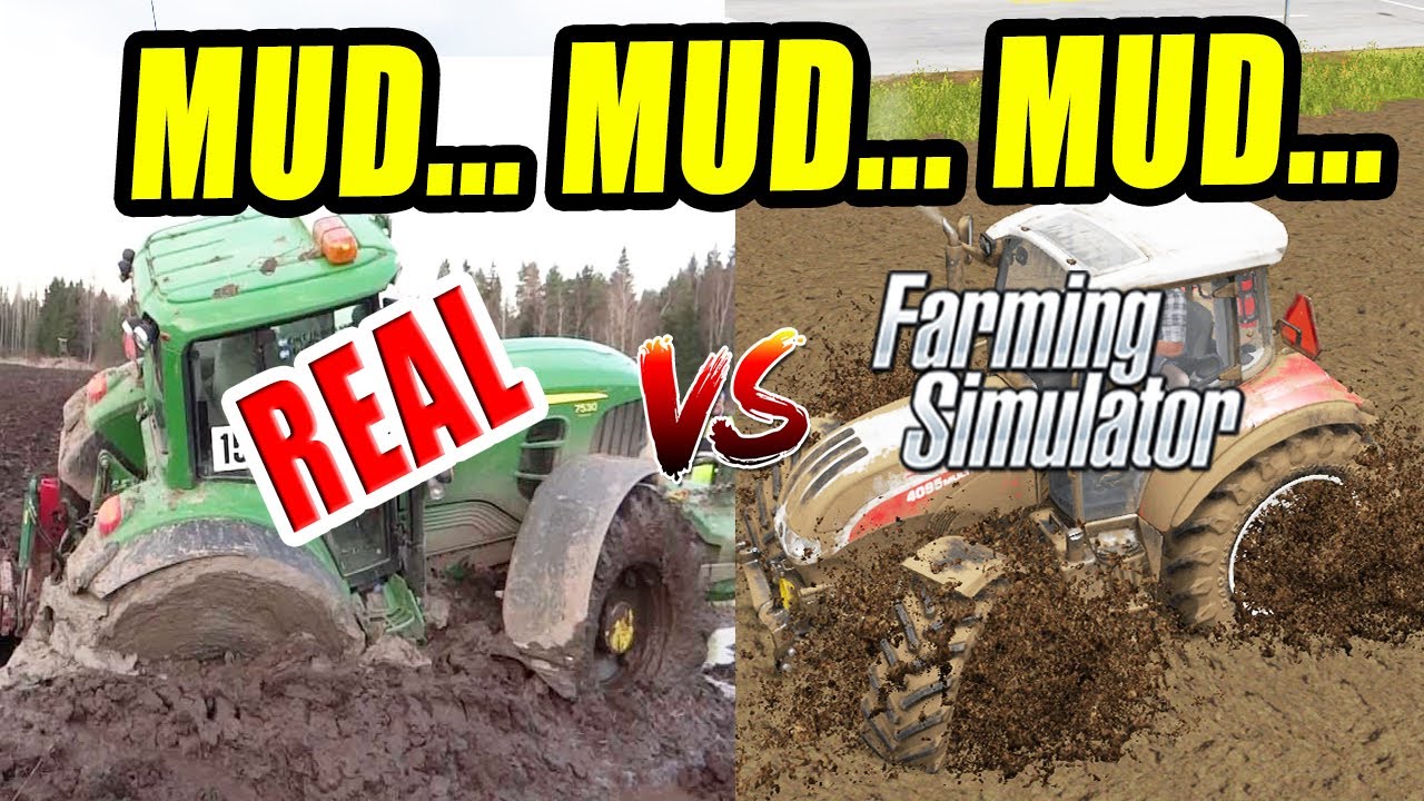 Tractors Stuck in Mud!!! REAL LIFE vs FARMING SIMULATOR