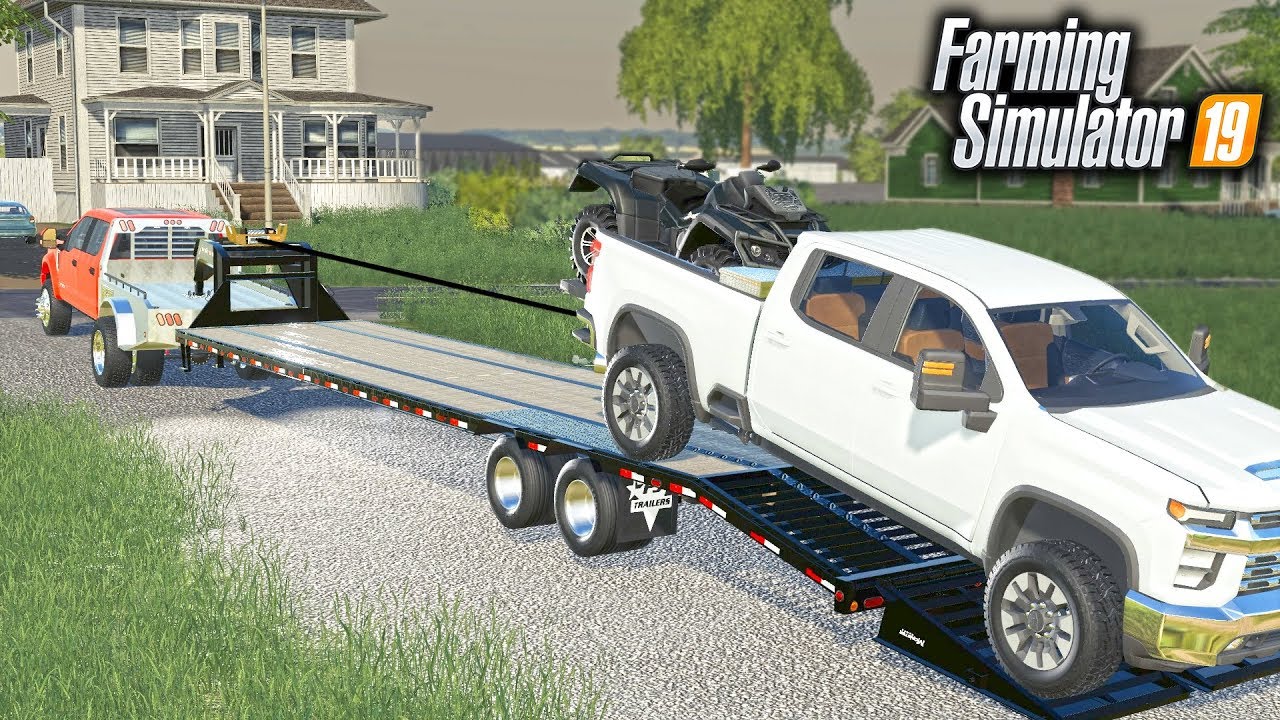 FS19- NEW REPO COMPANY! FIRST JOB IS A CHEVY DURAMAX & ATV REPO! (USING WINCH)