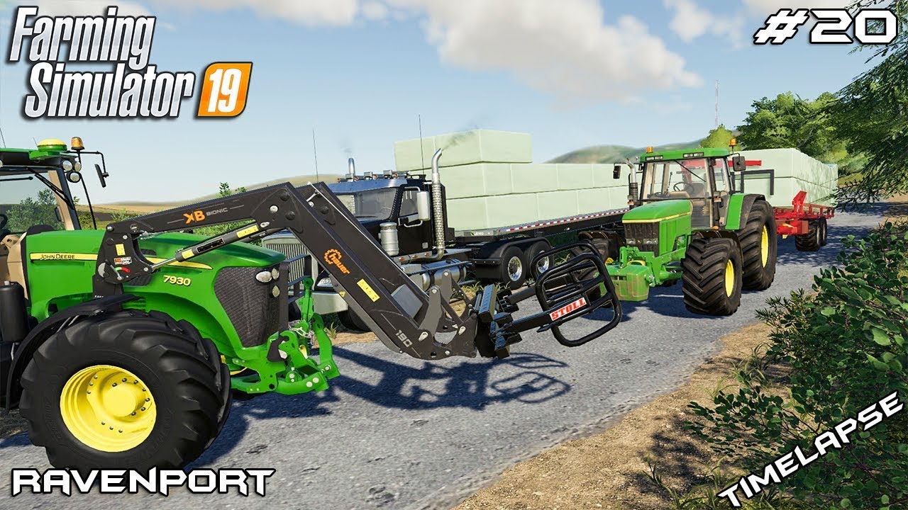 Making silage bales | Animals on Ravenport | Farming Simulator 19 | Episode 21