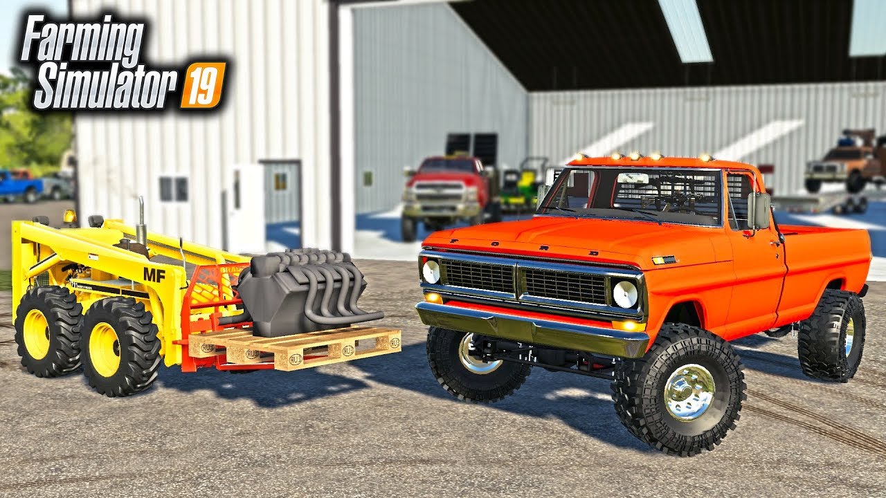 ENGINE SWAP! PUTTING A CUMMINS DIESEL ENGINE IN A OLD FORD TRUCK! | FARMING SIMULATOR 2019