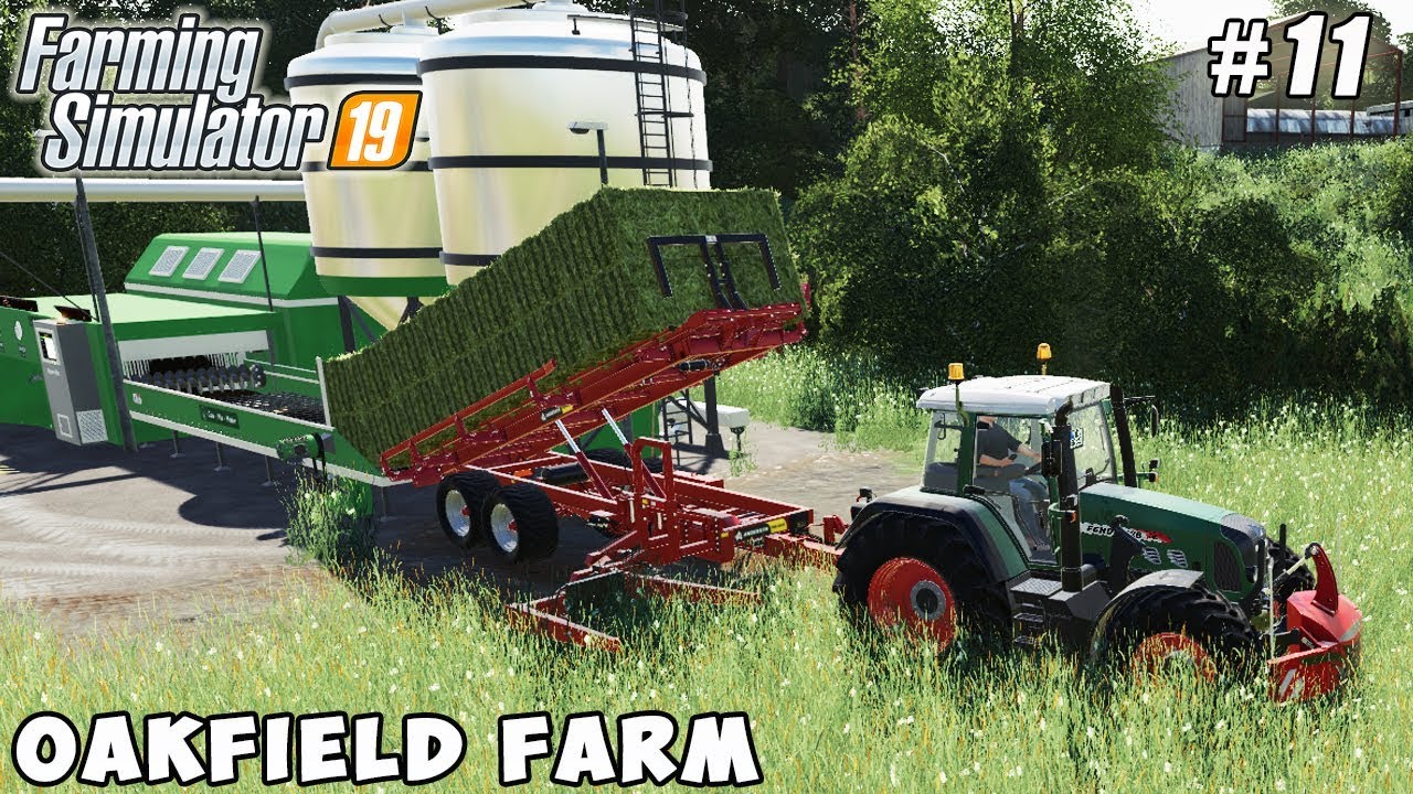 Picking hay bales, harvesting wheat | Farming on Oakfield Farm | FS 19 | Timelapse #11