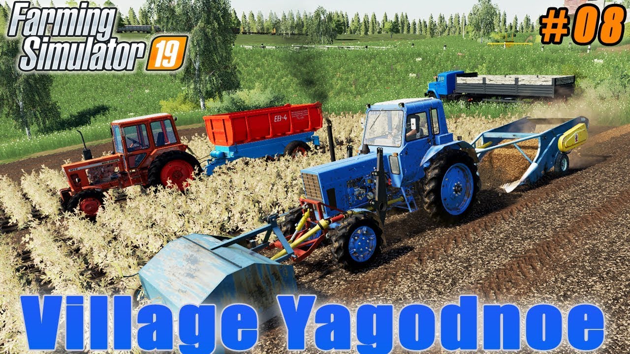 Harvesting potatoes with new equipment | Farming on Village Yagodnoe | FS 19 | Timelapse #08