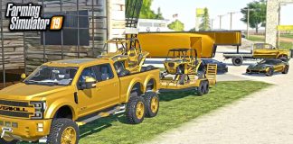 $750,000 ALL GOLD, LUXURY VEHICLE PACKAGE! CUSTOM F-550, RAZOR, LAMBO & MORE | FS19