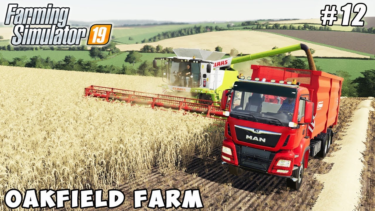 Harvesting barley, baling straw | Farming on Oakfield Farm | Farming simulator 19 | Timelapse #12