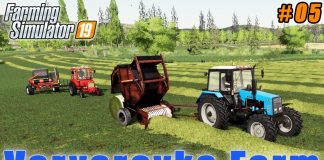 Mowing, baling and wrapping grass, contracts | Varvarovka with Seasons | FS 19 | Timelapse #05
