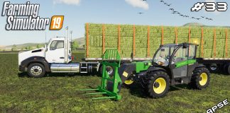 Stacking bales with John Deere 3200 | Animals on Ravenport | Farming Simulator 19 | Episode 33