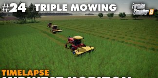 Midwest Horizon Timelapse #24 Triple Mowing For Hay, Farming Simulator 19