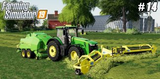 Mowing & tedding grass, baling hay | County Line Farm | Farming simulator 19 | Timelapse #14