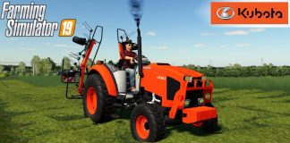 Farming Simulator 19 - KUBOTA COMPACT TRACTOR With Mower and Tedder